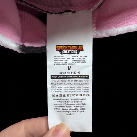 Spooktacular Creations Unisex Cow Pajama Plush Jumpsuit – Size M – NWOT! - Picture 13 of 13